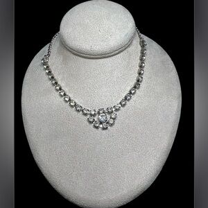 vintage coro jewelry Art Deco Crystal Choker  Necklace + Read